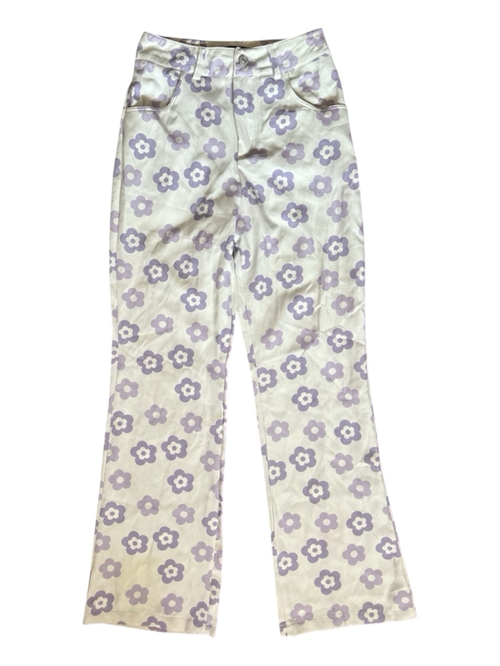 Rinsta White & Lavender Daisy Floral Print Pants